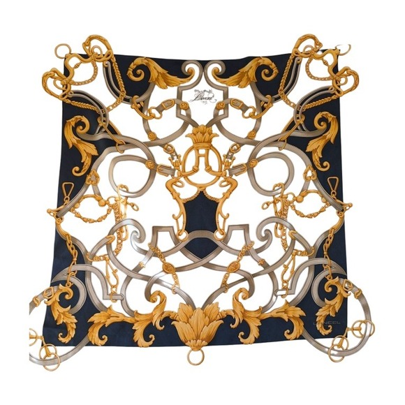 Lancel Accessories - Vintage‎ Lancel Paris Silk Scarf Equestrian Chain Print Luxury Accessory